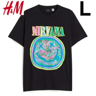 エイチアンドエム(H&M)の新品 H&M × ニルヴァーナ NIRVANA マルチカラー Tシャツ L(Tシャツ/カットソー(半袖/袖なし))