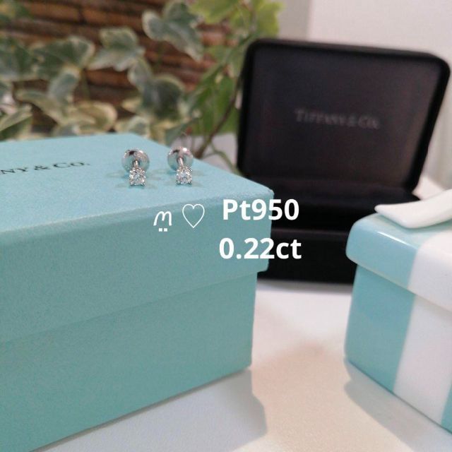 Tiffany & Co. - ティファニー　ソリティア　ダイヤモンドピアス　プラチナ　0.22ct　スクリュー