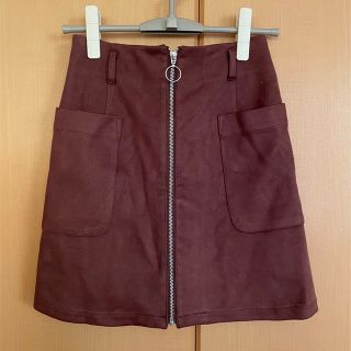 ヘザー(heather)の【美品】Heather フロントZIP ベロアスカート(ミニスカート)