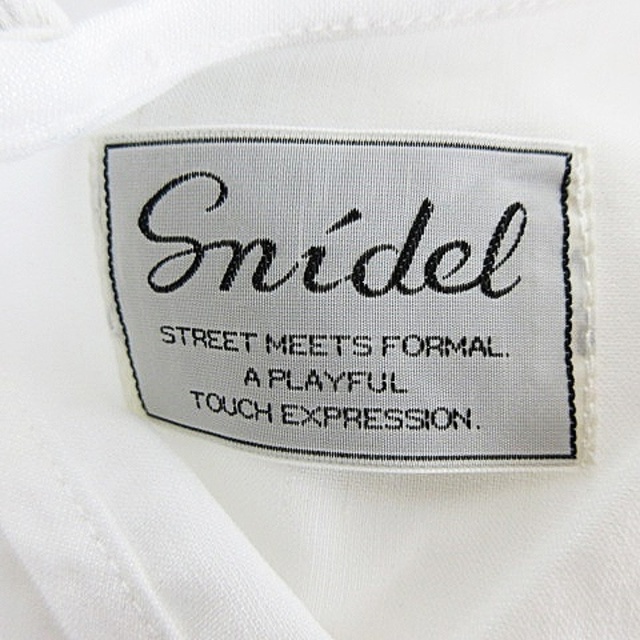 SNIDEL(スナイデル)のスナイデル ブラウス カットソー 半袖 ラウンドネック リネン混 無地 F 白 レディースのトップス(シャツ/ブラウス(半袖/袖なし))の商品写真