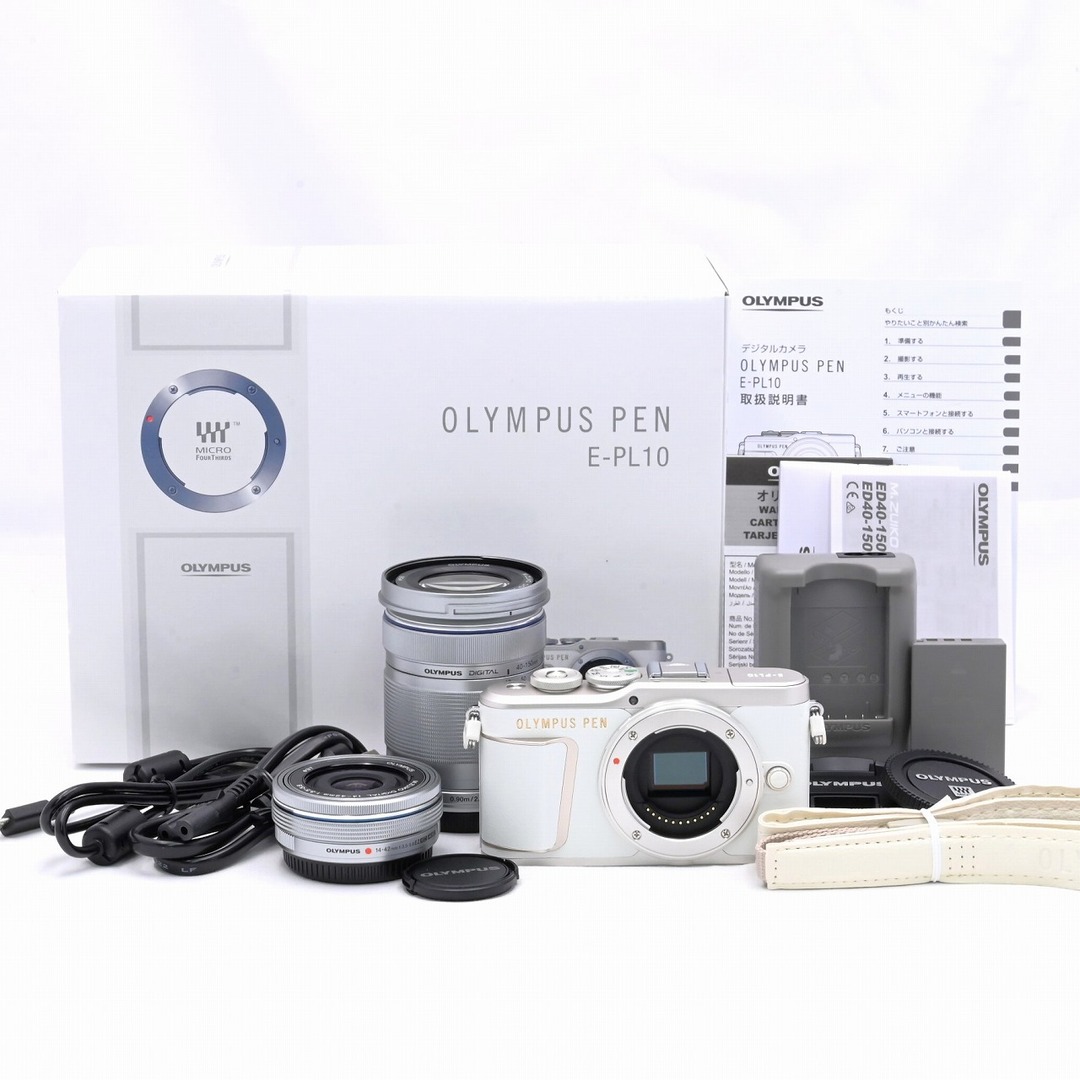 OLYMPUS PEN E-PL10 EZダブルズームキット ホワイト-