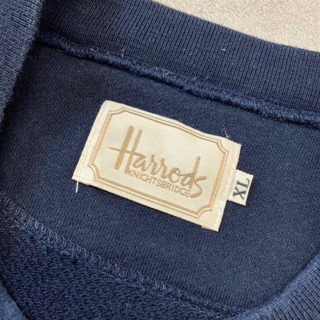 Harrods(ハロッズ)の90‘s ギリシャ製 Harrods ハロッズ 刺繍 vガゼット スウェット メンズのトップス(スウェット)の商品写真