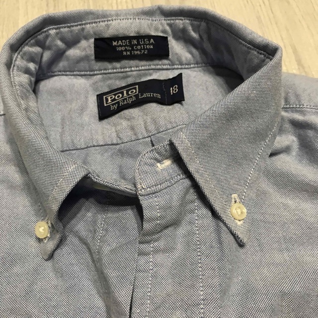 POLO RALPH LAUREN(ポロラルフローレン)のラルフローレン　ブルー　青　ボタンダウンシャツ　キッズUSA希少 キッズ/ベビー/マタニティのキッズ服男の子用(90cm~)(ブラウス)の商品写真