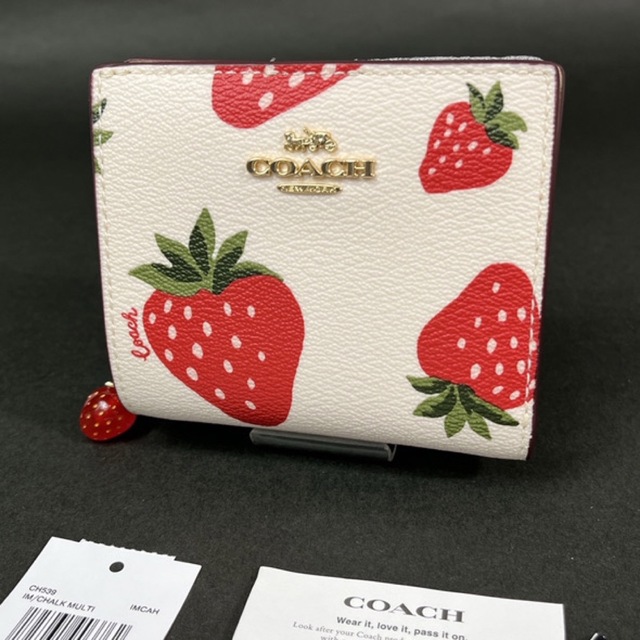 COACH ストロベリー プリント 財布 二つ折り財布 CH539 いちご