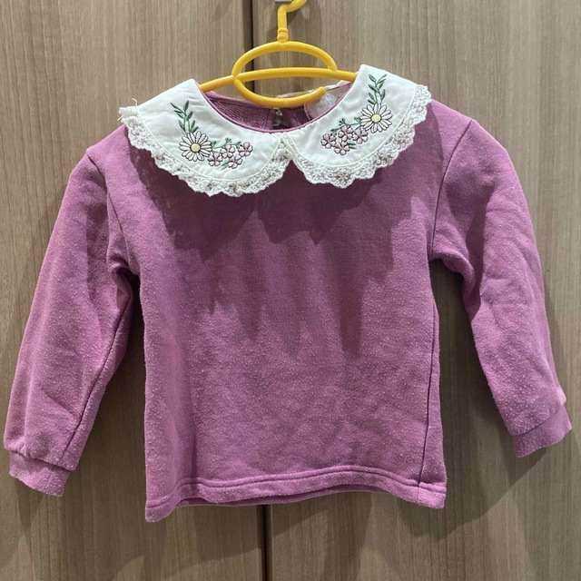 襟付き　トレーナー　パープル キッズ/ベビー/マタニティのキッズ服女の子用(90cm~)(Tシャツ/カットソー)の商品写真