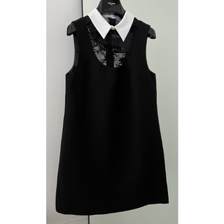 美品 PRADA プラダ Tシャツ ワンピース シルク フリル グリーン 最安の
