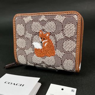 COACH シグネチャー ジャカード フォックス 二つ折り財布 C7719 ...