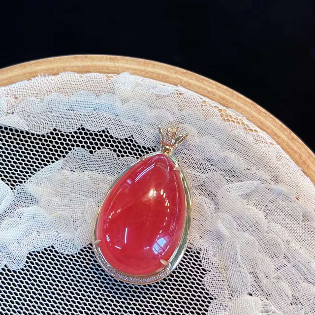 9g 天然無処理 氷種 インカローズ デザイン ペンダントトップk18 ...