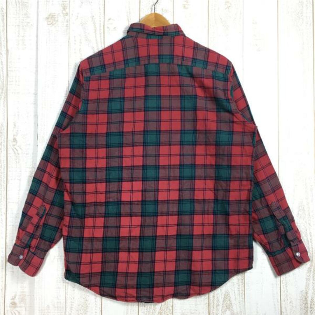 L.L.Bean(エルエルビーン)のMENs M  エルエルビーン 1990s ロングスリーブ コットン プレイド シャツ Long Sleeve Cotton Plaid Shirt アメリカ製 入手困難 LLBEAN レッド系 メンズのメンズ その他(その他)の商品写真