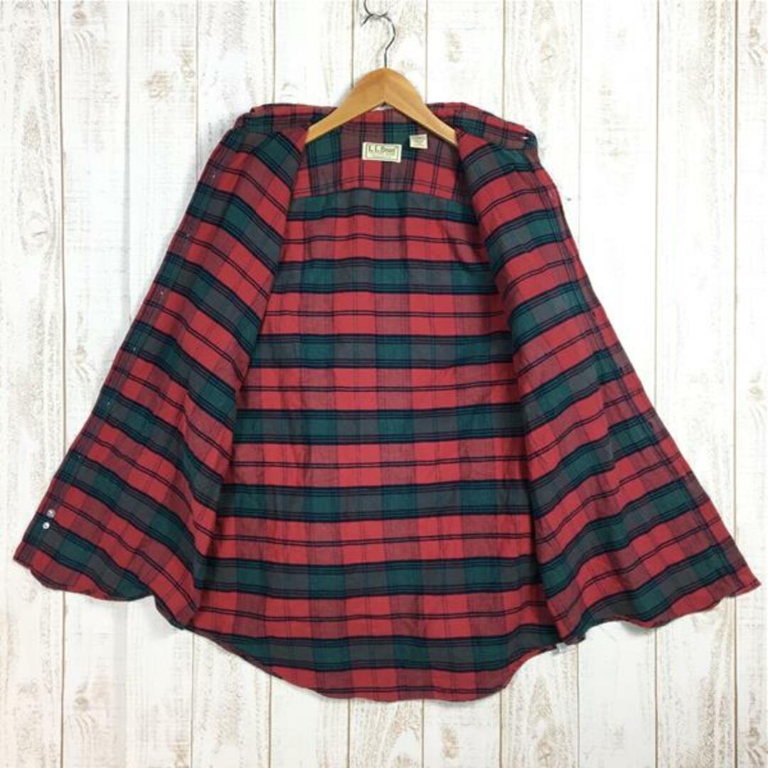 L.L.Bean(エルエルビーン)のMENs M  エルエルビーン 1990s ロングスリーブ コットン プレイド シャツ Long Sleeve Cotton Plaid Shirt アメリカ製 入手困難 LLBEAN レッド系 メンズのメンズ その他(その他)の商品写真