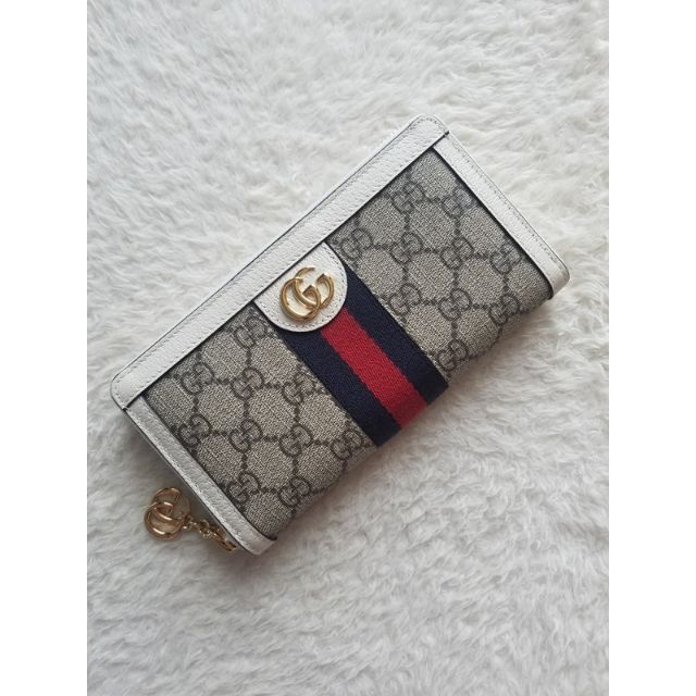 国内完売 GUCCI グッチ オフィディア ウェブ ストライプ ジップ 長財布