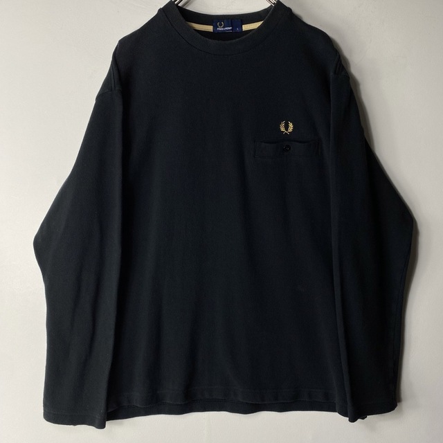 FRED PERRY(フレッドペリー)のFred Perry フレッドペリー 鹿の子 ロンT ブラック L メンズのトップス(Tシャツ/カットソー(七分/長袖))の商品写真