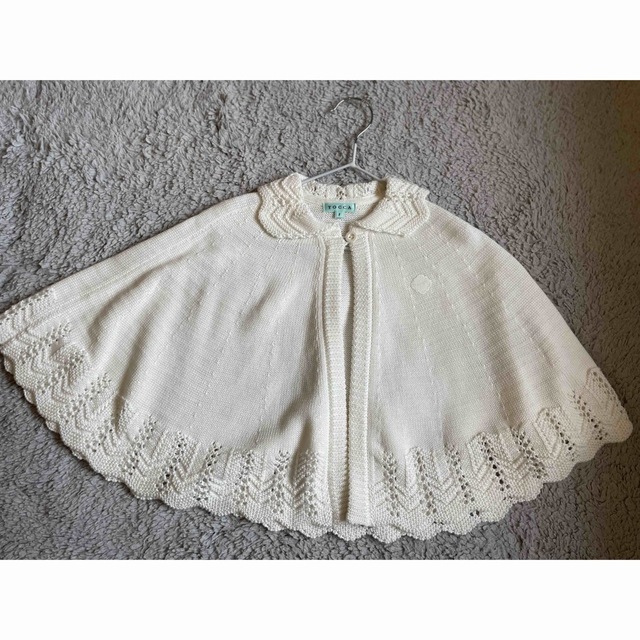 TOCCA(トッカ)のトッカ　繊細レース　ポンチョ　ホワイト　ケープ キッズ/ベビー/マタニティのキッズ服女の子用(90cm~)(カーディガン)の商品写真