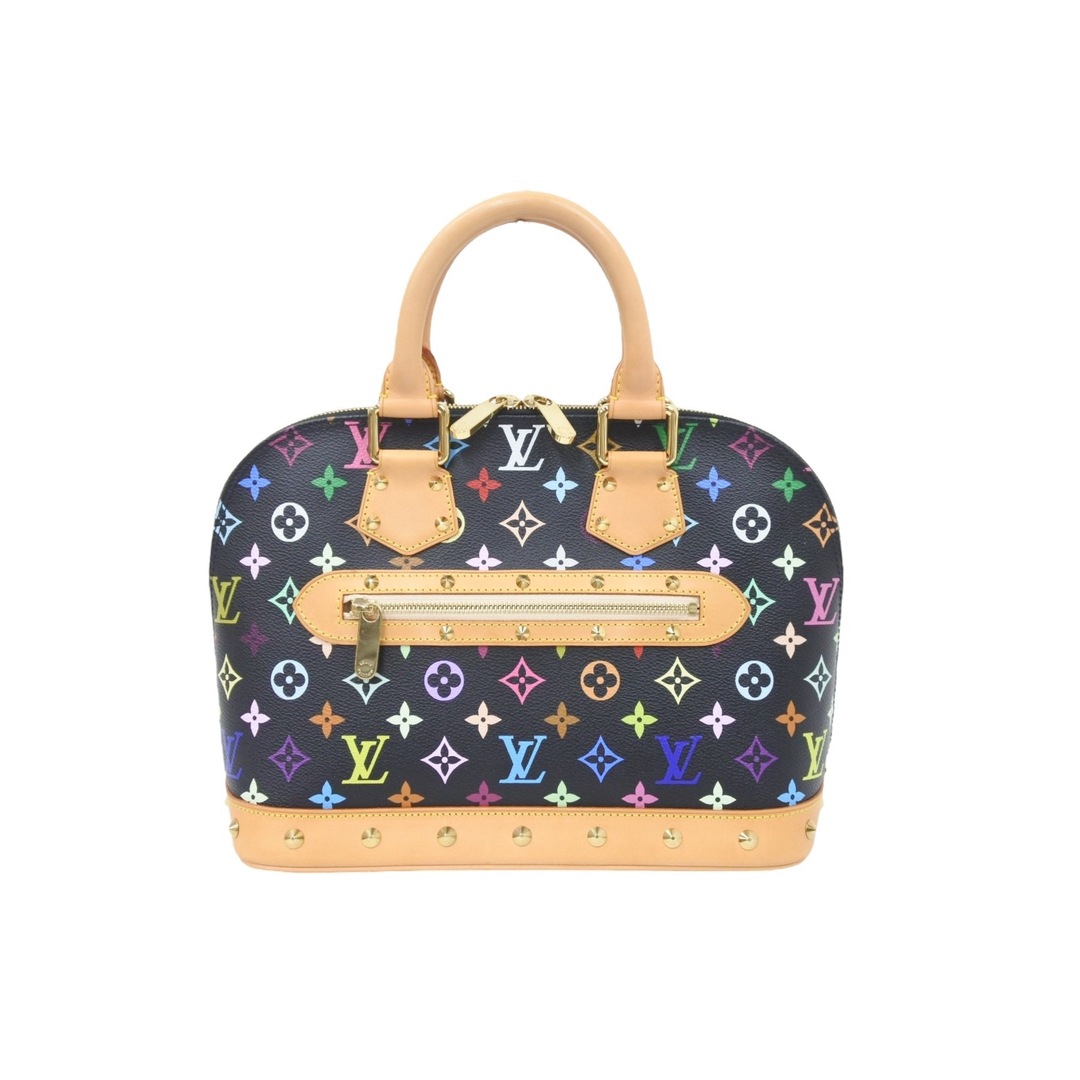 極美品 LOUIS VUITTON ルイヴィトン モノグラムマルチ ハンドバッグ アルマ M92646 ブラック マルチ ゴールド金具  48261