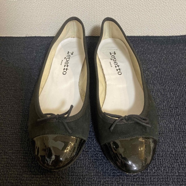 repetto(レペット)のレペット バレエシューズ 黒 ブラック 37 スエード エナメル バレリーナ  レディースの靴/シューズ(バレエシューズ)の商品写真