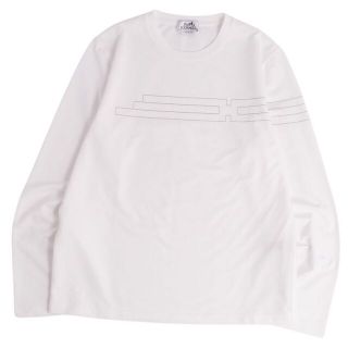 エルメス(Hermes)の未使用 エルメス HERMES Tシャツ 2020年製 カットソー ロゴ刺繍 コットン トップス メンズ イタリア製 M ホワイト(Tシャツ/カットソー(半袖/袖なし))