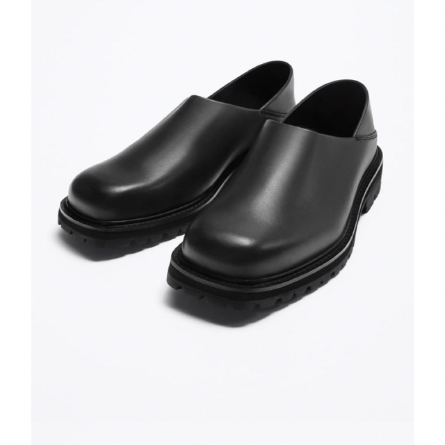 zara vibram レザーミュール