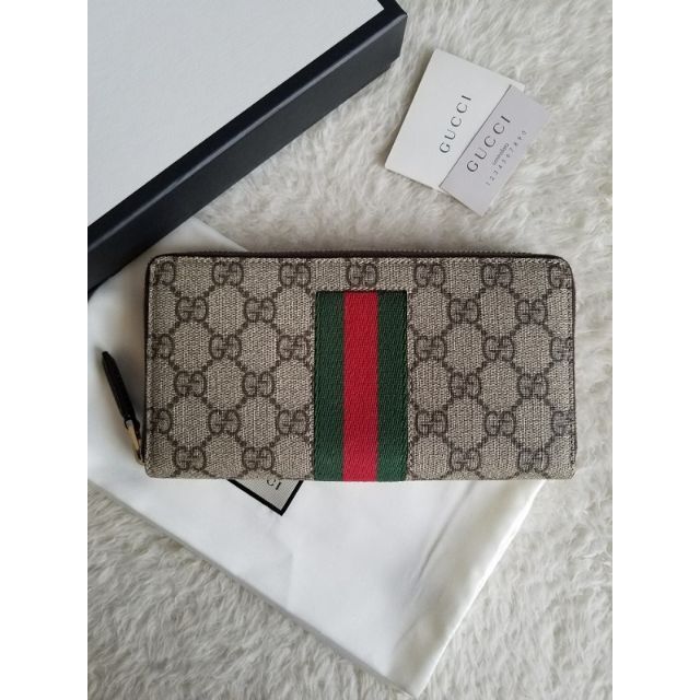 お気にいる】 Gucci - 長財布 ラウンドファスナー GGスプリーム WEB