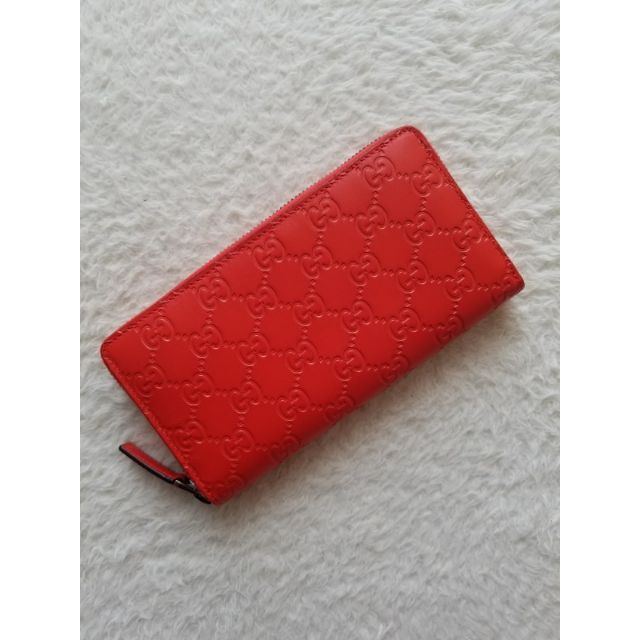 GUCCI グッチ シグネチャー ジップ アラウンド 長財布 オレンジ