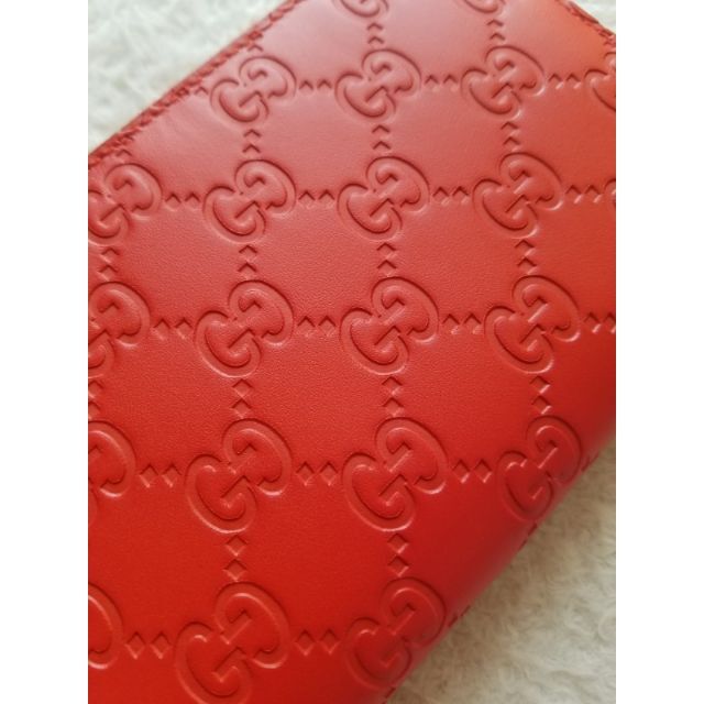 GUCCI グッチ シグネチャー ジップ アラウンド 長財布 オレンジ