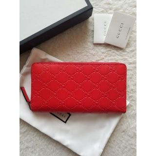 GUCCI グッチ シグネチャー ジップ アラウンド 長財布 オレンジ