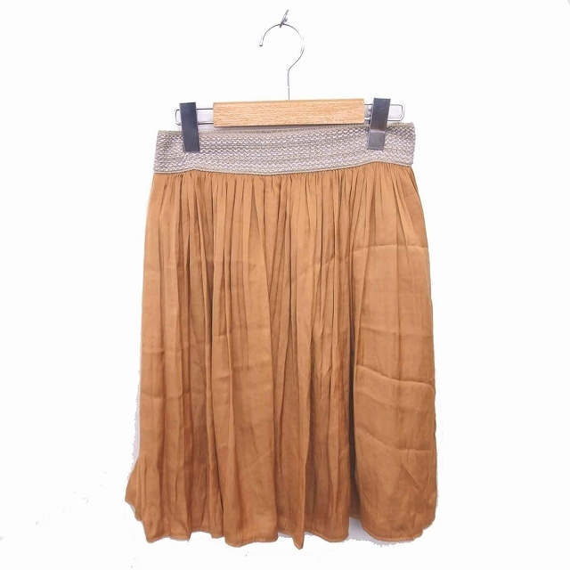 NOLLEY'S(ノーリーズ)のノーリーズ Sophi フレア ギャザー スカート ひざ丈 薄手 36 ベージュ レディースのスカート(ひざ丈スカート)の商品写真