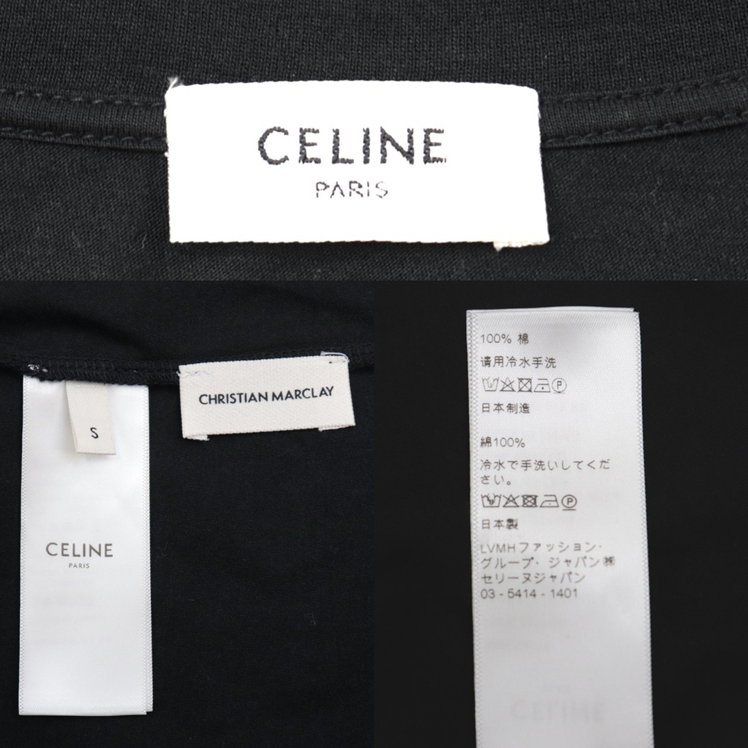 美品 セリーヌ クリスチャンマークレーコラボ プリント 半袖Ｔシャツ レディース 黒 S CELINE