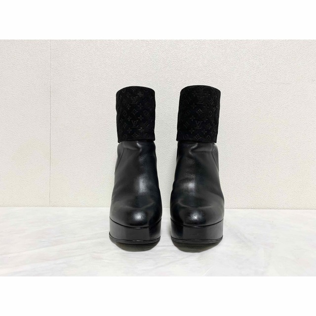 和風 希少 美品 ルイヴィトン モノグラム ショートブーツ 37 23.5