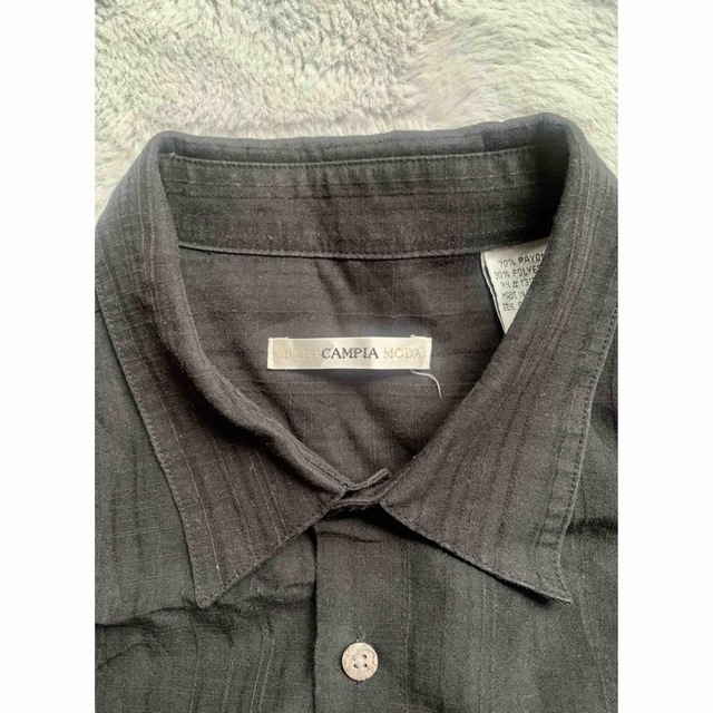 COMOLI(コモリ)のシャドウストライプ 半袖シャツ 古着 オーバーサイズ メンズのトップス(Tシャツ/カットソー(半袖/袖なし))の商品写真