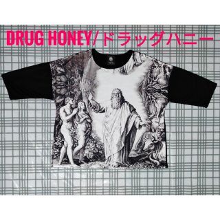 Drug Honey/ドラッグハニー　天地創造アダムとイブ神様プリントTシャツ☆(Tシャツ(半袖/袖なし))