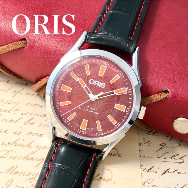 ■美品■オリス■ORIS 手巻き機械式1980年代ヴィンテージメンズ腕時計