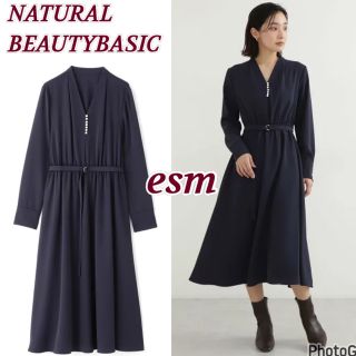 エヌナチュラルビューティーベーシック(N.Natural beauty basic)のNATURAL BEAUTYBASIC  パールポイントワンピース(ロングワンピース/マキシワンピース)