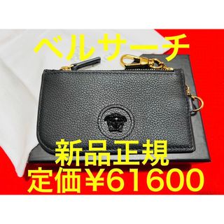 ヴェルサーチ(VERSACE)の定価¥61600 VERSACE ベルサーチ　メドゥーサ　カードケース　財布　黒(コインケース/小銭入れ)