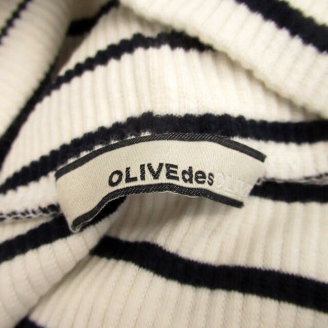 OLIVEdesOLIVE(オリーブデオリーブ)のオリーブデオリーブ リブニット カットソー 七分袖 オフショルダー 白 レディースのトップス(ニット/セーター)の商品写真