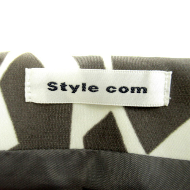 Style com(スタイルコム)のスタイルコム style com フレアスカート ミモレ丈 総柄 11 グレー レディースのスカート(ひざ丈スカート)の商品写真