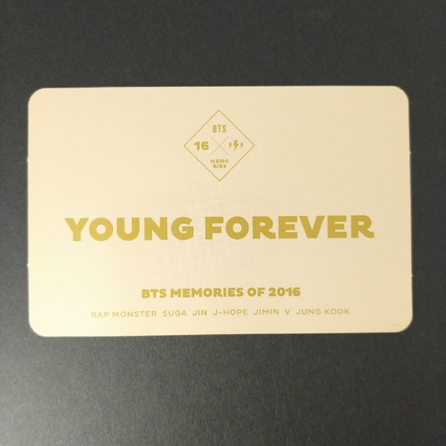 BTS Memories 2016 トレカ YOUNG FOREVER