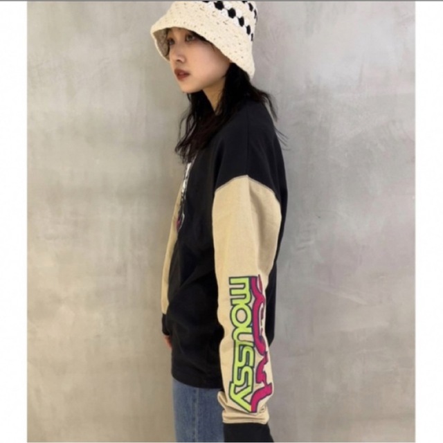 moussy(マウジー)の即完売品♡MOUSSY×X-girlコラボ♡XG FACE LS Tシャツ♡黒 レディースのトップス(Tシャツ(長袖/七分))の商品写真