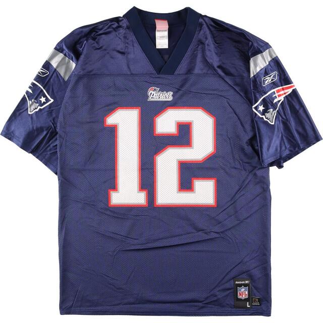 リーボック Reebok NFL NEW ENGLAND PATRIOTS ニューイングランドペイトリオッツ Vネック メッシュ ゲームシャツ フットボールシャツ メンズXL /eaa326101