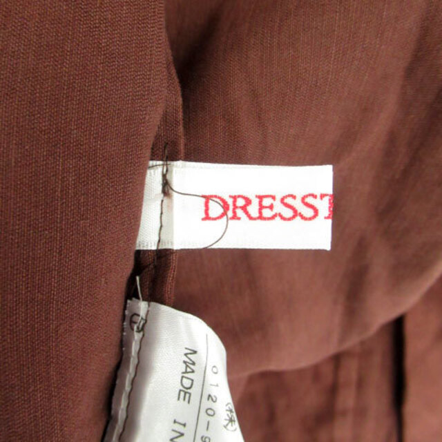 DRESSTERIOR(ドレステリア)のドレステリア フレアスカート ミモレ丈 リネン混 ダークブラウン レディースのスカート(ひざ丈スカート)の商品写真