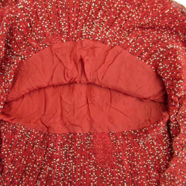 Rouge vif(ルージュヴィフ)のルージュヴィフ Rouge vif プリーツスカート 総柄 1 マルチカラー 赤 レディースのスカート(ひざ丈スカート)の商品写真