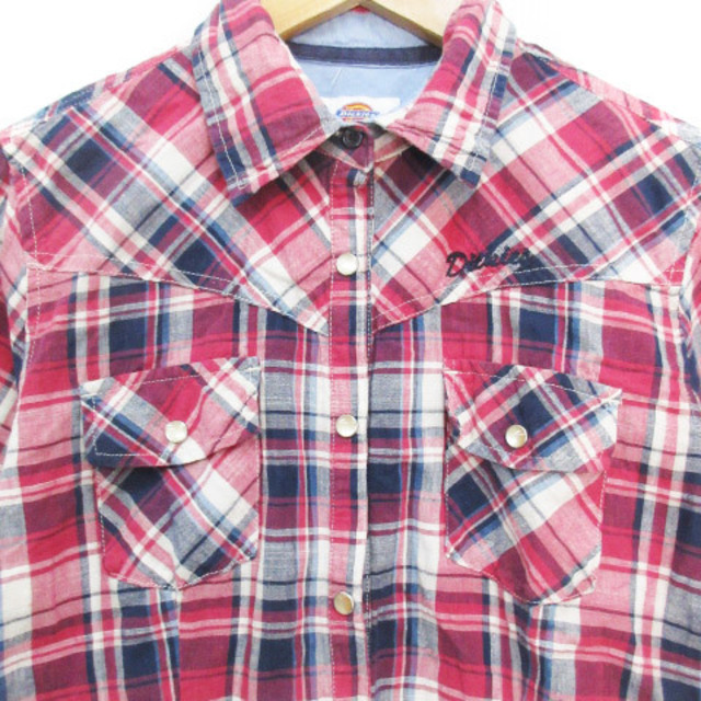 Dickies(ディッキーズ)のディッキーズ ウエスタンシャツ 五分袖 チェック柄 M 白 赤 /FF15 メンズのトップス(シャツ)の商品写真