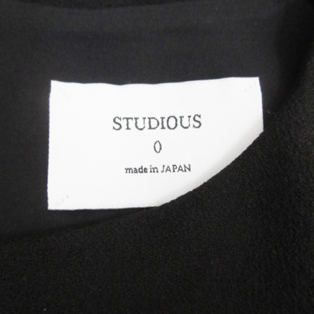 STUDIOUS(ステュディオス)のステュディオス カットソー ノースリーブ ラウンドネック 無地 0 黒 ブラック レディースのトップス(カットソー(半袖/袖なし))の商品写真