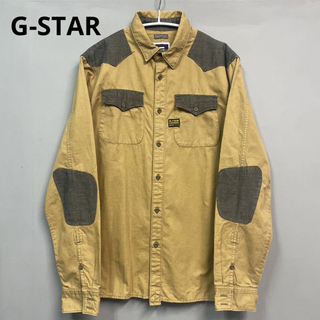 ジースター(G-STAR RAW)のG-STARパッチワークシャツ M コットン ミリタリージャケット　ベージュ(シャツ)
