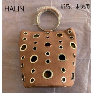 ハリン(HALIN)の【新品】HALIN バッグ (ピンクブラウン)(トートバッグ)