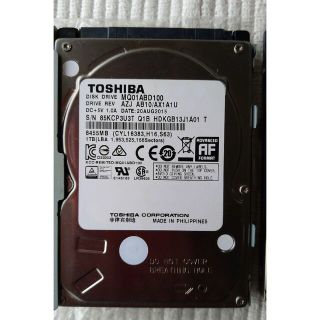 トウシバ(東芝)のTOSHIBADISK DRIVE MQ01ABD100 DRIVE REV(PCパーツ)