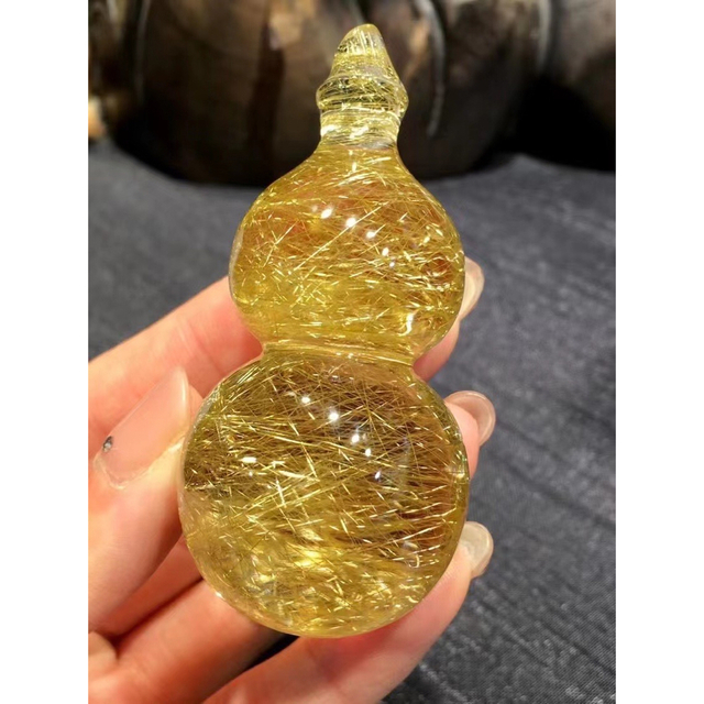 ⭐︎【天然】ゴールド ルチル クオーツ 置物 56.5mm