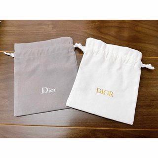 クリスチャンディオール(Christian Dior)のDior 非売品 ノベルティ 巾着2枚セット グレーホワイト(その他)