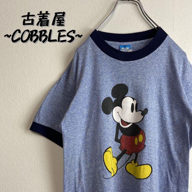 【usa製、リンガーTシャツ】Disneyビンテージミッキー90s 希少.