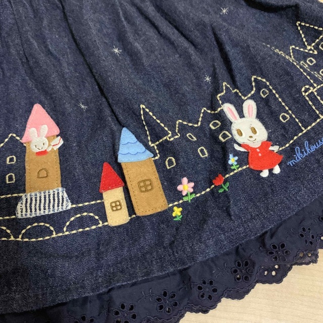 ミキハウス うさこ刺繍 スカパン