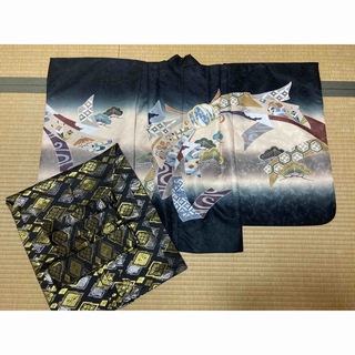 [KYOETSU] 七五三 5歳 男の子 着物 セット 羽織 袴 フルセット(和服/着物)